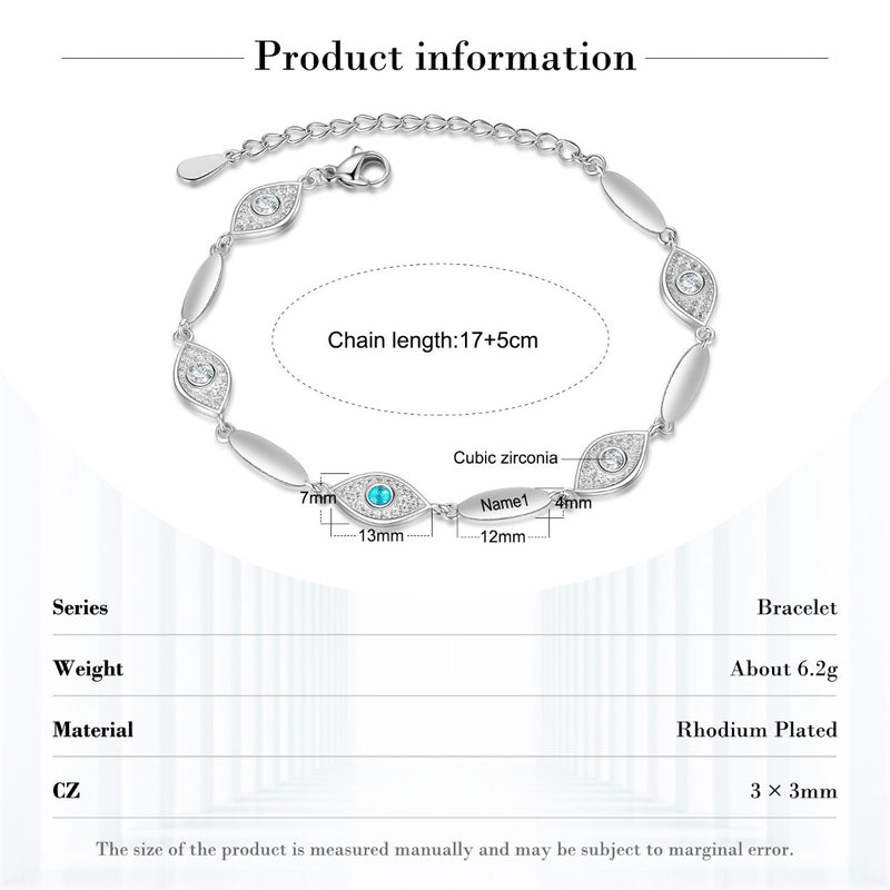 Personalized Evil Eye Bracelet