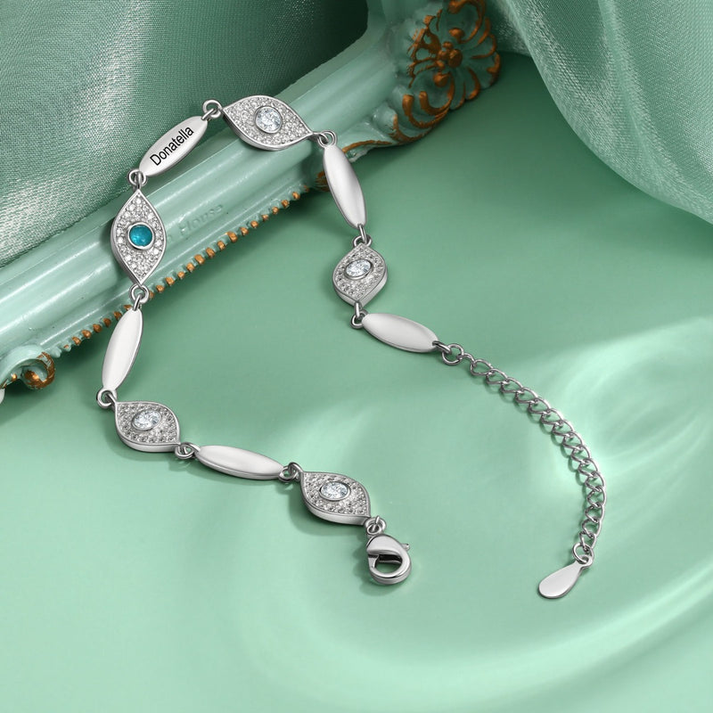 Personalized Evil Eye Bracelet