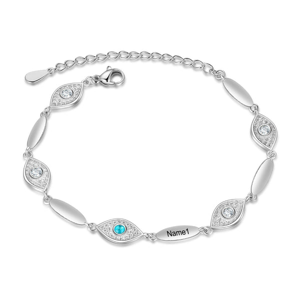 Personalized Evil Eye Bracelet