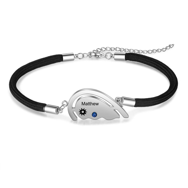 Personalized Heart Shape Couple Bracelet