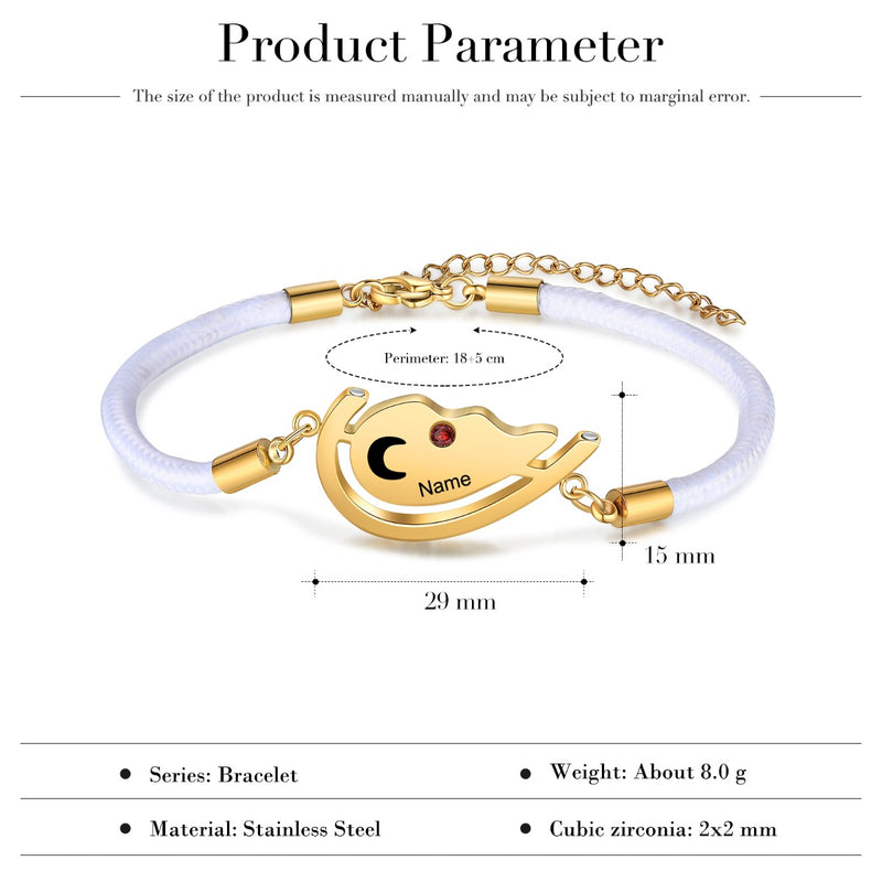 Personalized Heart Shape Couple Bracelet