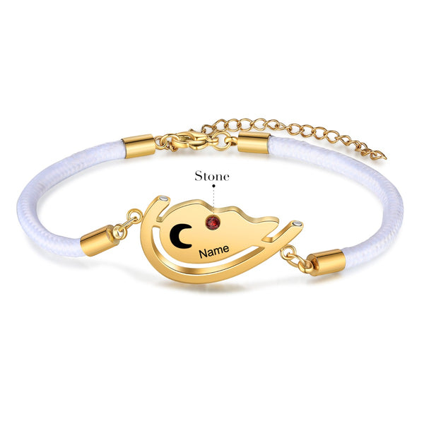Personalized Heart Shape Couple Bracelet