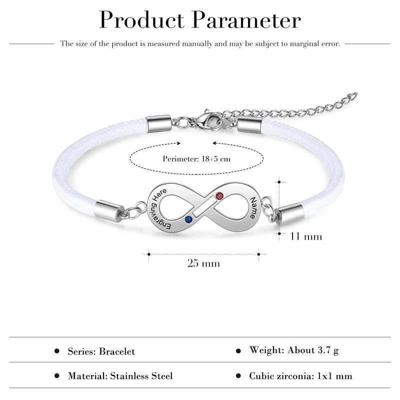 Personalized Stainless Steel Infinity Couple Bracelet