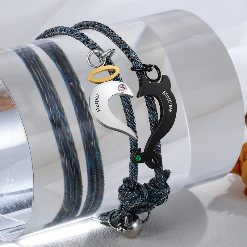 Personalized Stainless Steel Dolphin Bracelet