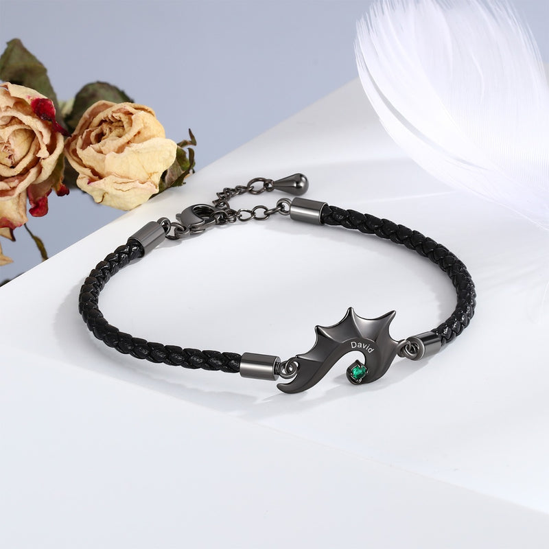 Personalized Hippocampus Couple Bracelet