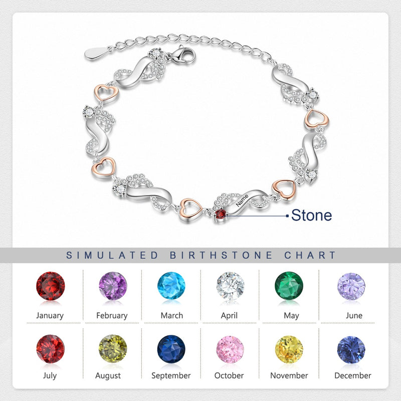 Rhodium Plated Feet Bracelet