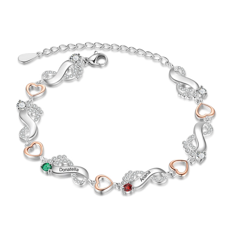 Rhodium Plated Feet Bracelet