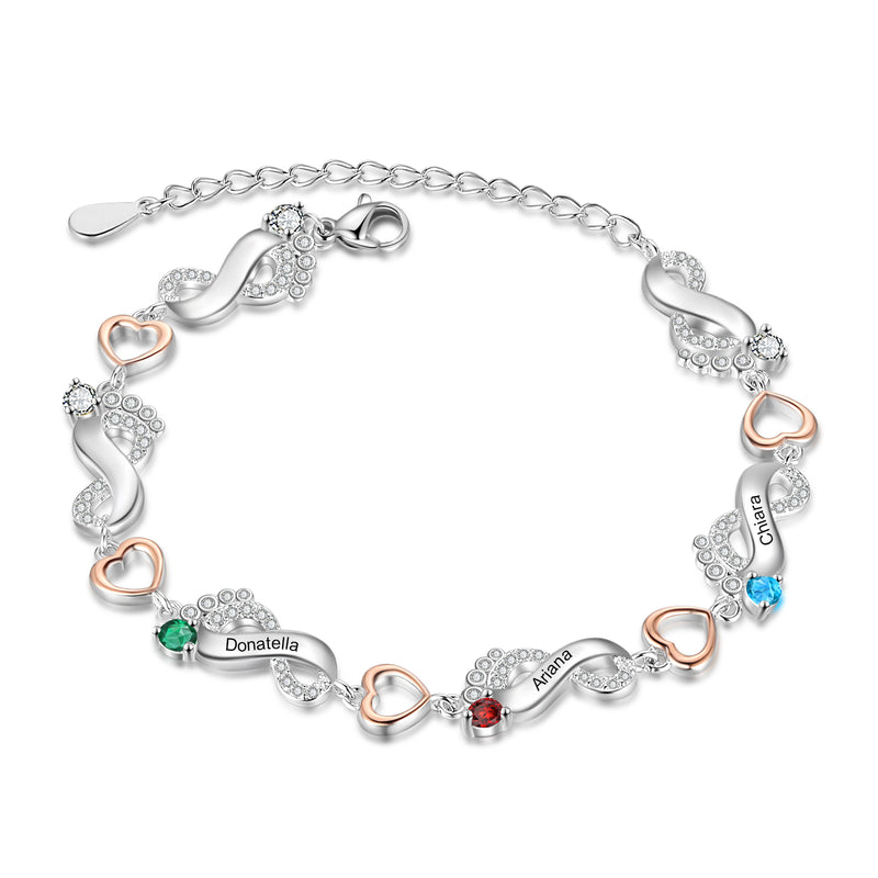 Rhodium Plated Feet Bracelet