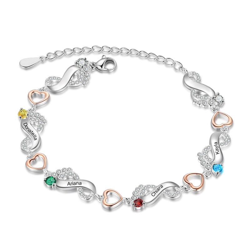 Rhodium Plated Feet Bracelet