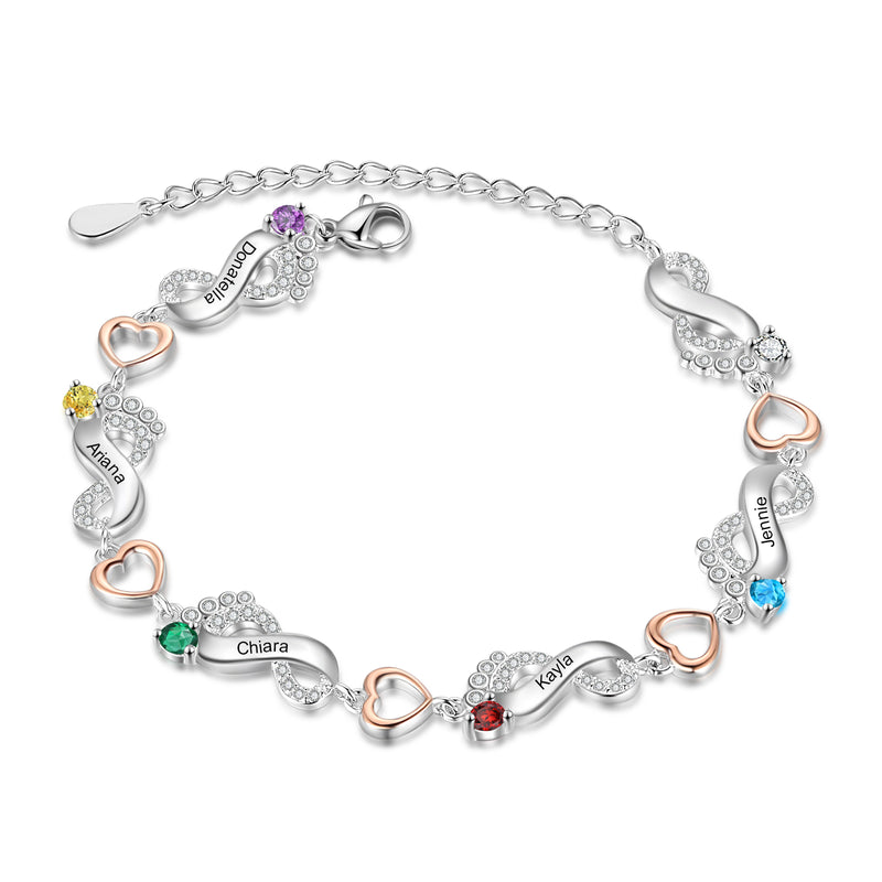 Rhodium Plated Feet Bracelet