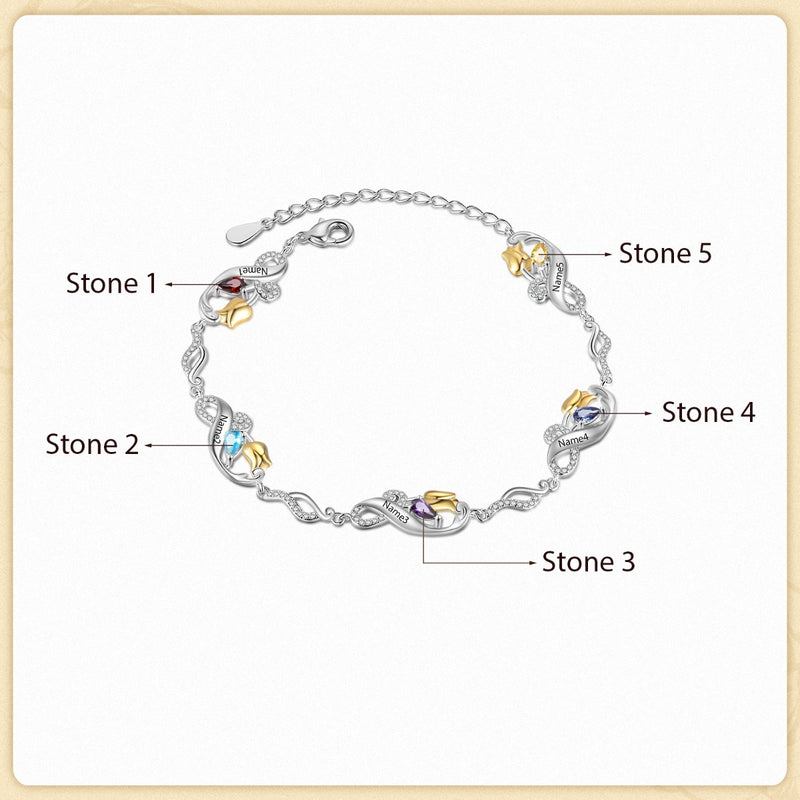 Custom Rose Flower Bracelet