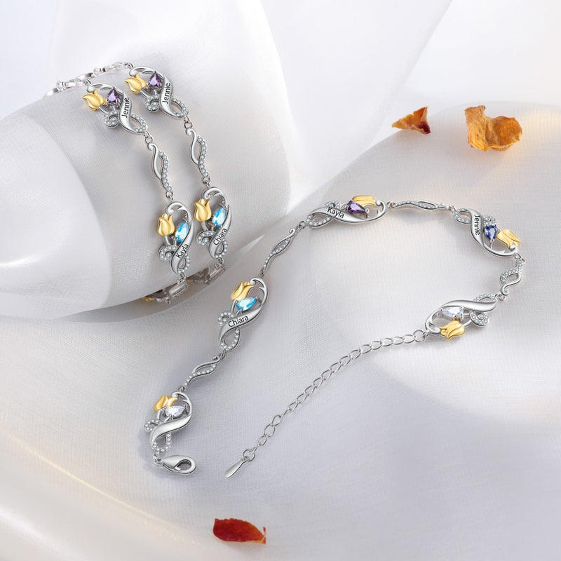 Custom Rose Flower Bracelet