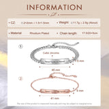 Rhodium Plated Couple Bracelet