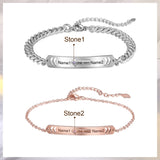 Rhodium Plated Couple Bracelet