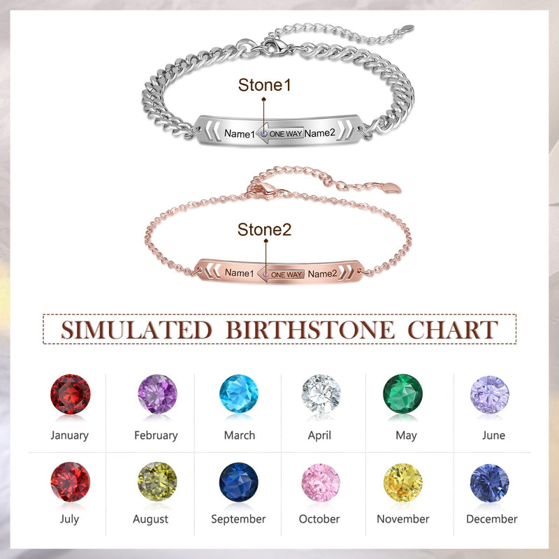 Rhodium Plated Couple Bracelet