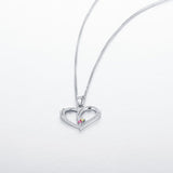 925 Silver Personalized Name Heart Shape Pendant Necklace with Cubic Zirconia
