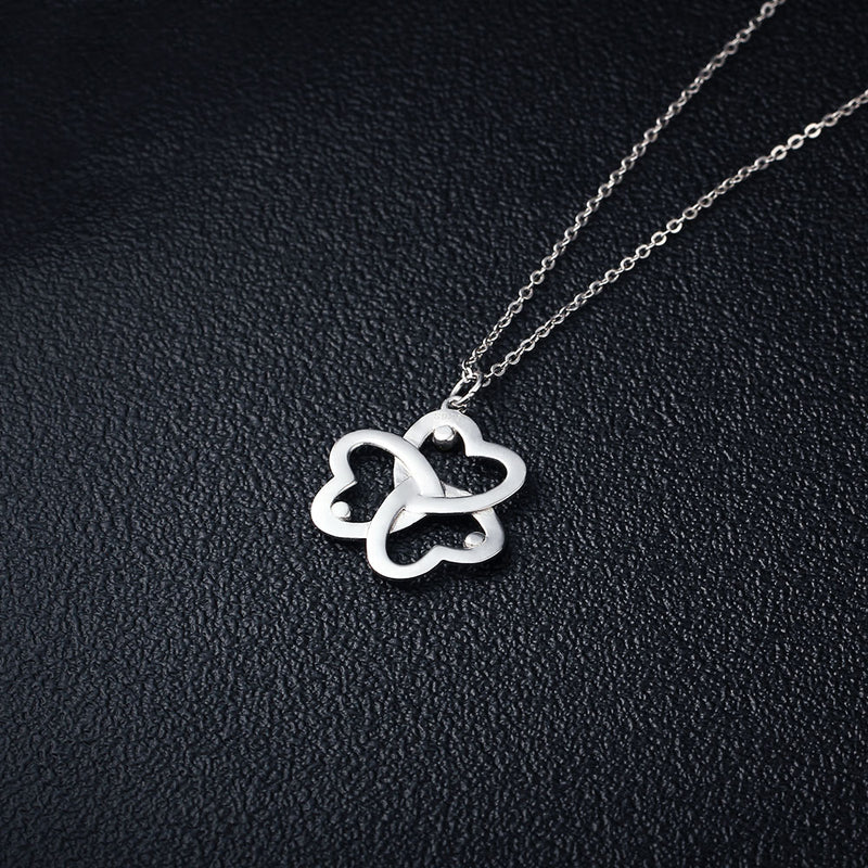 Three-Ring Heart Shaped Name Necklace