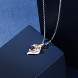 925 Silver Customized Names Two Heart Shape Birthstones Necklace