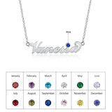 Custom Birthstone Name Necklace