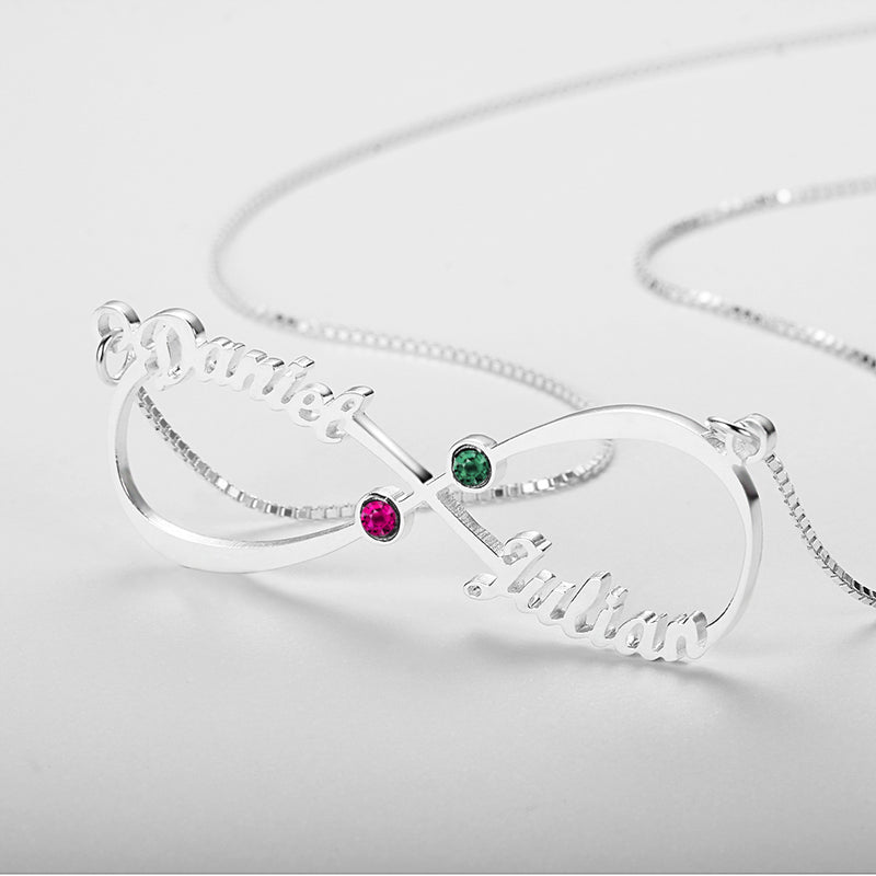 Custom 8 character birthstone name necklace