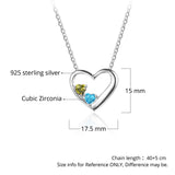 925 Sterling Silver Two Birthstone Necklace