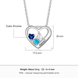 925 Sterling Silver Three Birthstone Necklace