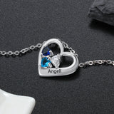 925 Sterling Silver Three Birthstone Necklace