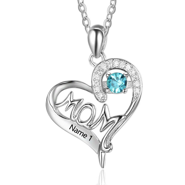 925 Sterling Silver One Birthstone Necklace