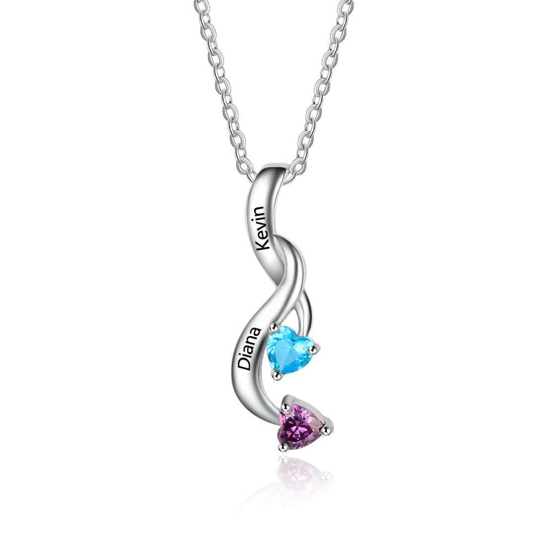Custom 925 Sterling Silver Birthstone Necklace