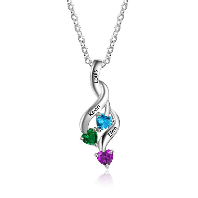Custom 925 Sterling Silver Birthstone Necklace