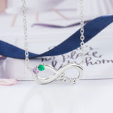 925 Sterling Silver Two Birthstone Necklace