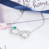 925 Sterling Silver Two Birthstone Necklace