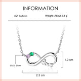 925 Sterling Silver Two Birthstone Necklace