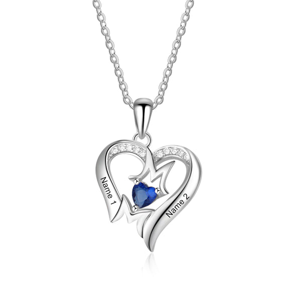 925 Sterling Silver One Birthstone Necklace