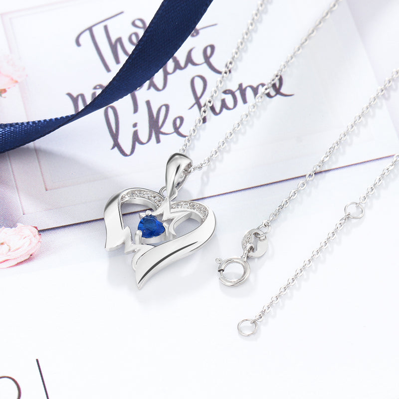 925 Sterling Silver One Birthstone Necklace
