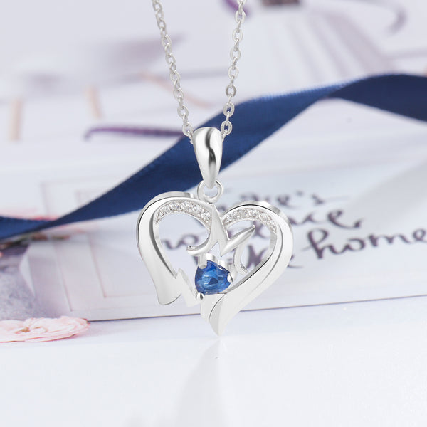 925 Sterling Silver One Birthstone Necklace