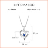 925 Sterling Silver One Birthstone Necklace
