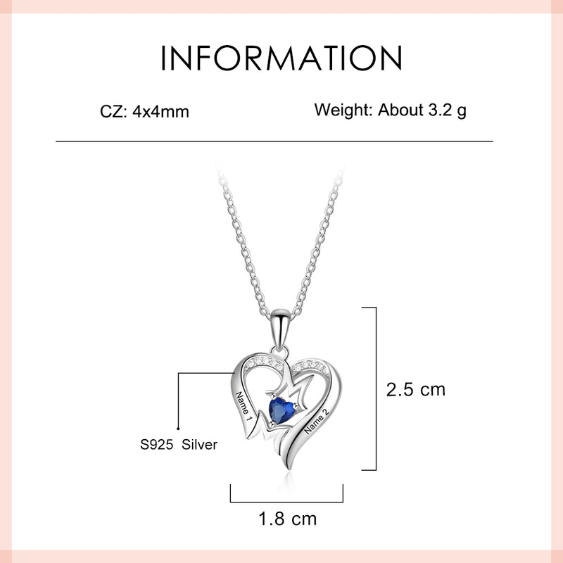 925 Sterling Silver One Birthstone Necklace