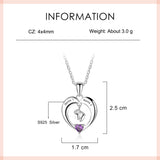 925 Sterling Silver One Birthstone Necklace