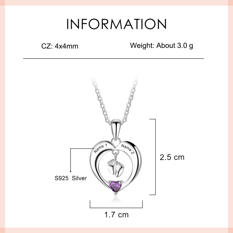925 Sterling Silver One Birthstone Necklace