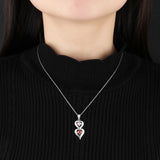925 Sterling Silver Two Birthstone Necklace