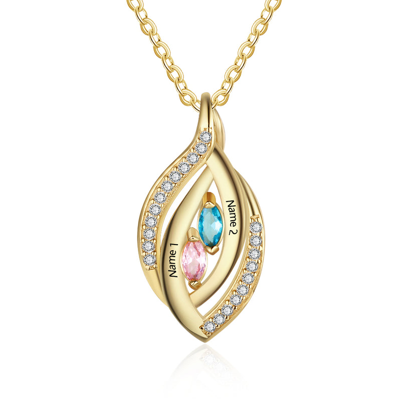 925 Sterling Silver Cubic Zirconia Birthstones Eye Pendant Necklace