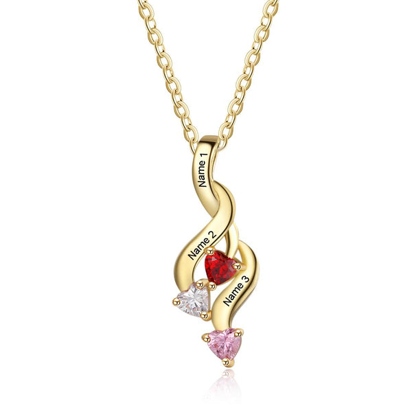 Custom 925 Sterling Silver Birthstone Necklace