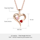 925 Silver Jewelry Two Birthstones Heart Name Necklace