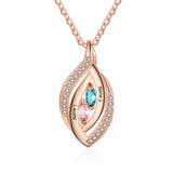 925 Sterling Silver Cubic Zirconia Birthstones Eye Pendant Necklace