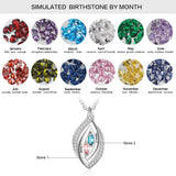 925 Sterling Silver Cubic Zirconia Birthstones Eye Pendant Necklace