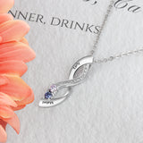 925 Sterling Silver Eight Shape Infinity Pendant Necklace with Birthstones