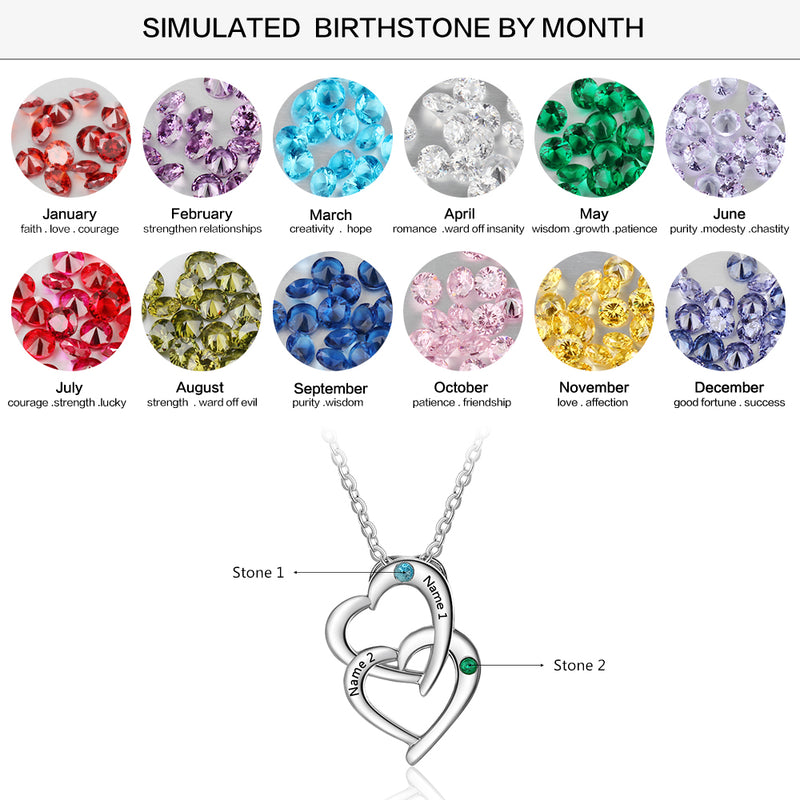 TWO HEART BSTONE NECKLACE
