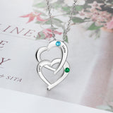 TWO HEART BSTONE NECKLACE