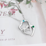 TWO HEART BSTONE NECKLACE